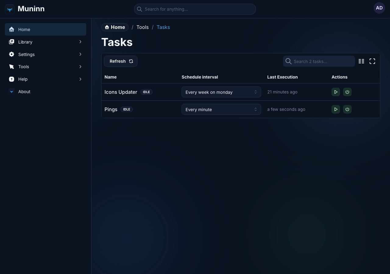 Tasks page